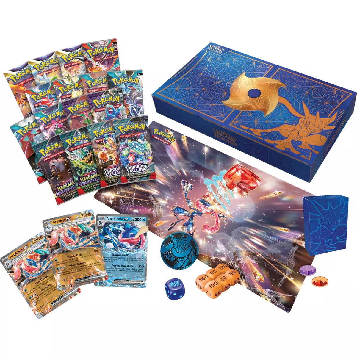 POKEMON Coffret - 16 boosters Collection Ultra Premium : Amphinobi EX